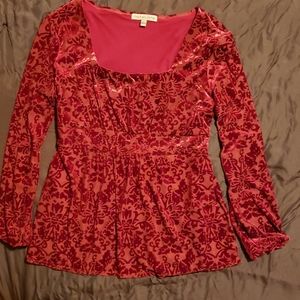 Red Crushed Velvet Top